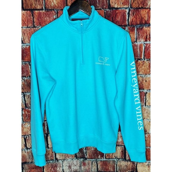 Vineyard Vines Tops - Vineyard Vines Women’s Green Pullover Fleece Sweater 1/4 Zip XS Whale